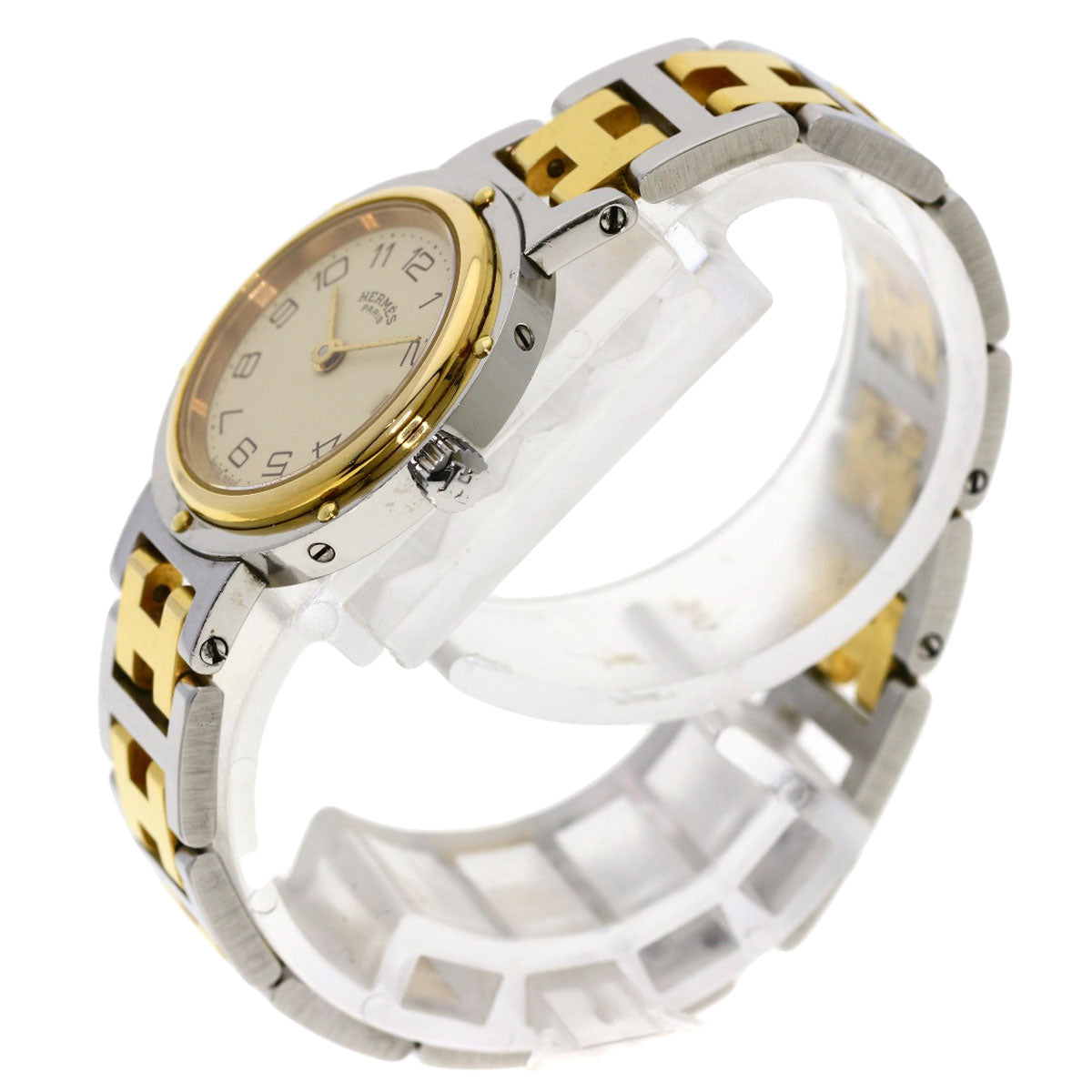 HERMES Watches Quartz Stainless Steel , SSxGP gold Clipper Ivory dial Women