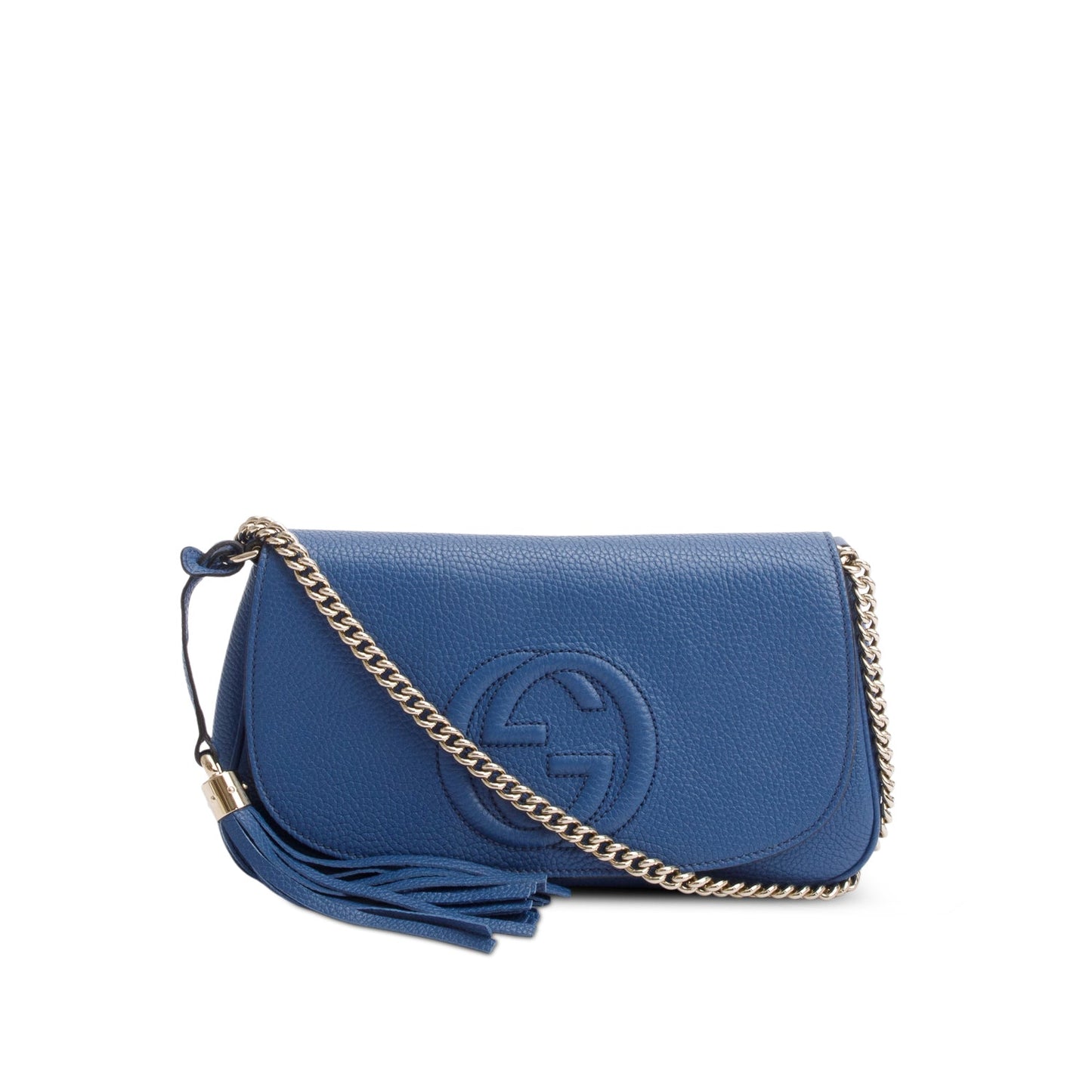 Gucci Blue Leather Medium Soho Chain Crossbody Bag