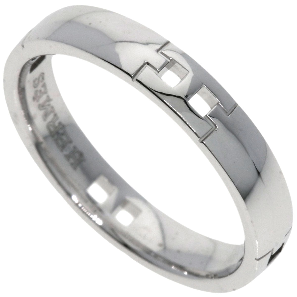 HERMES Ring K18WG Silver Hercules #51