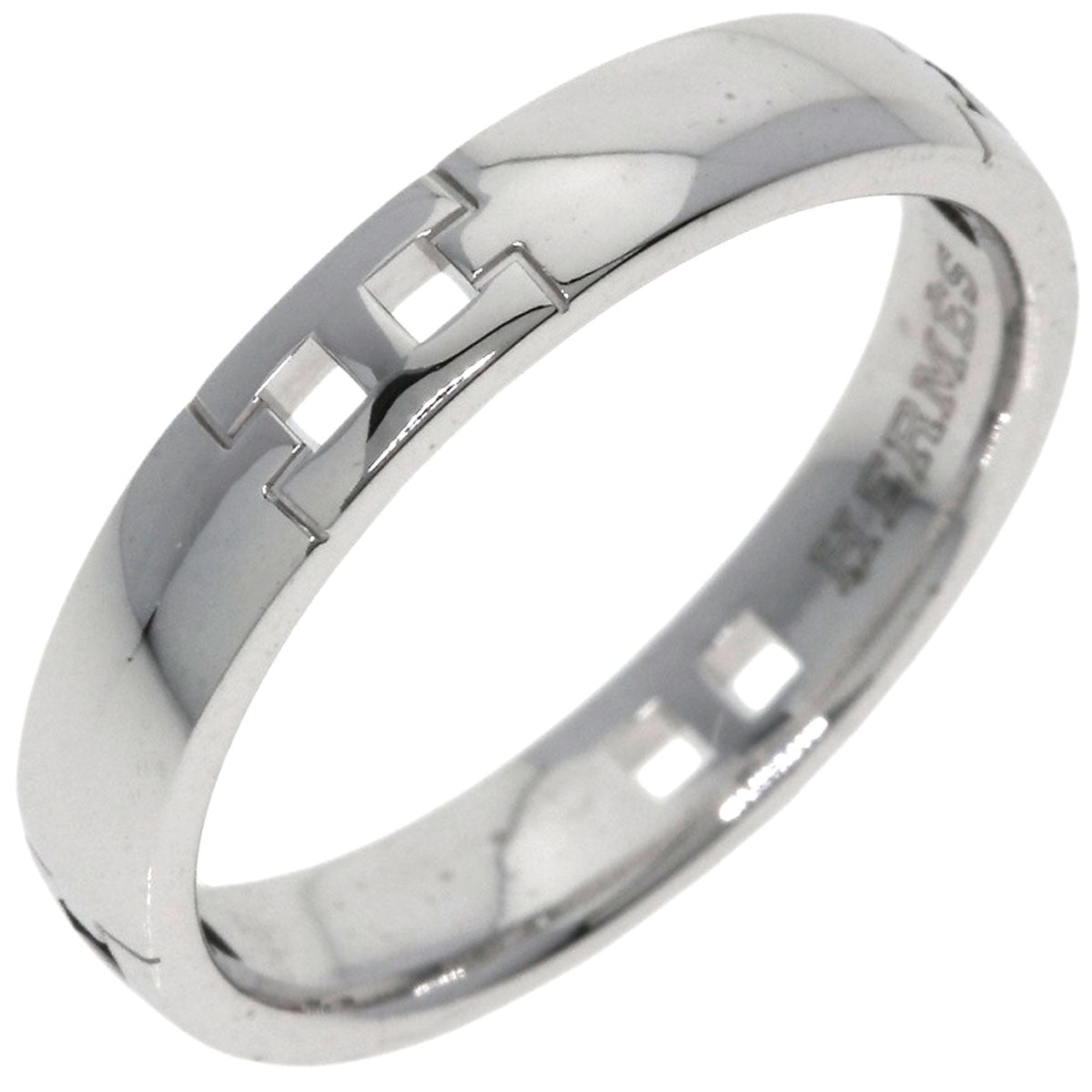 HERMES Ring K18WG Silver Hercules #51