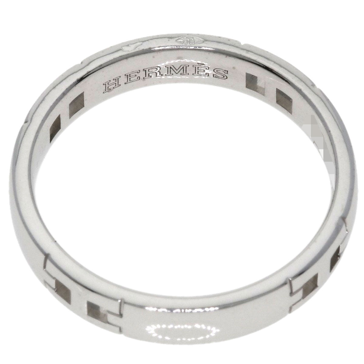 HERMES Ring K18WG Silver Hercules #51