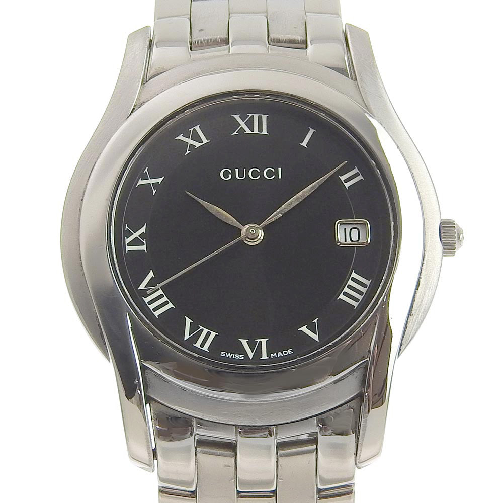GUCCI Watches Quartz 5500M Stainless Steel black black dial mens