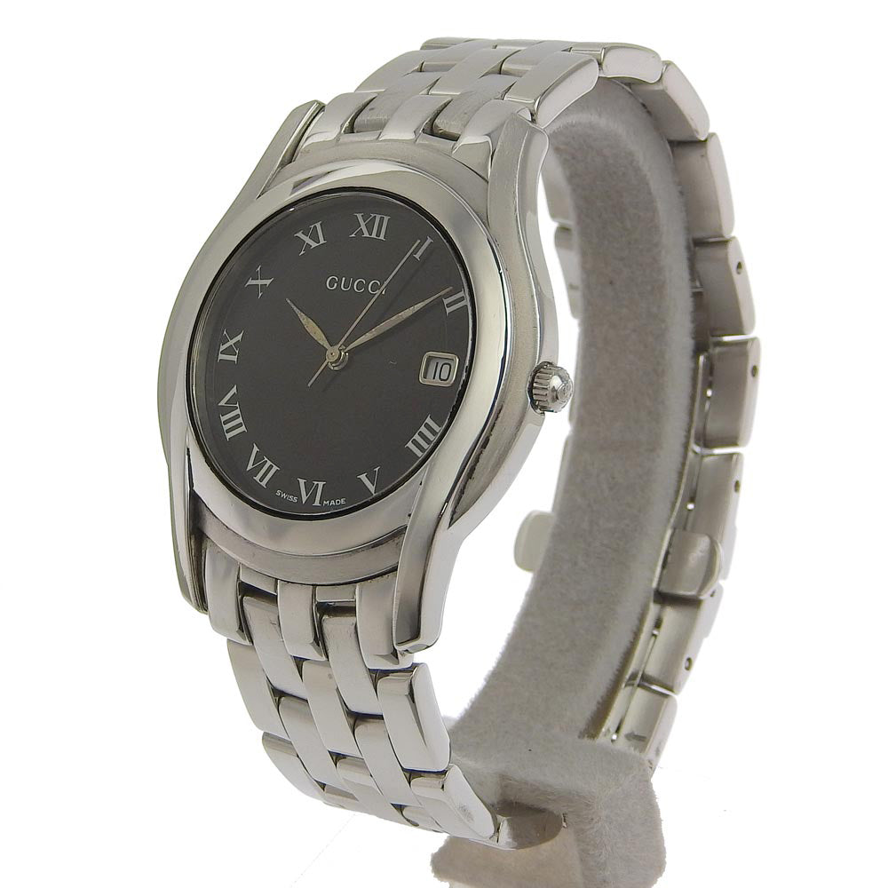 GUCCI Watches Quartz 5500M Stainless Steel black black dial mens