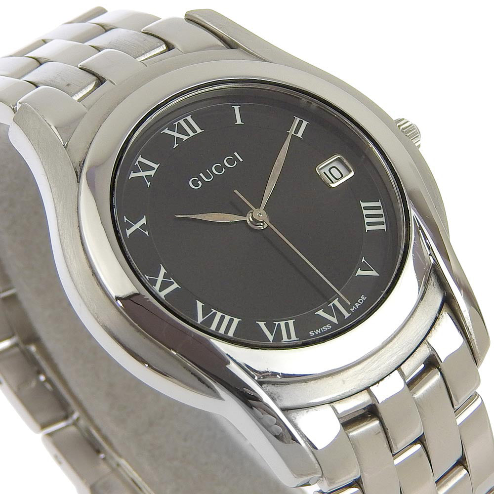 GUCCI Watches Quartz 5500M Stainless Steel black black dial mens