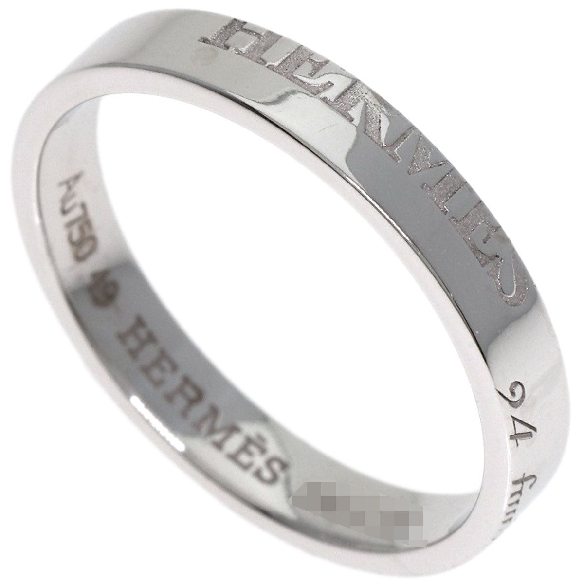 HERMES Ring K18WG Silver Wedding Band #49