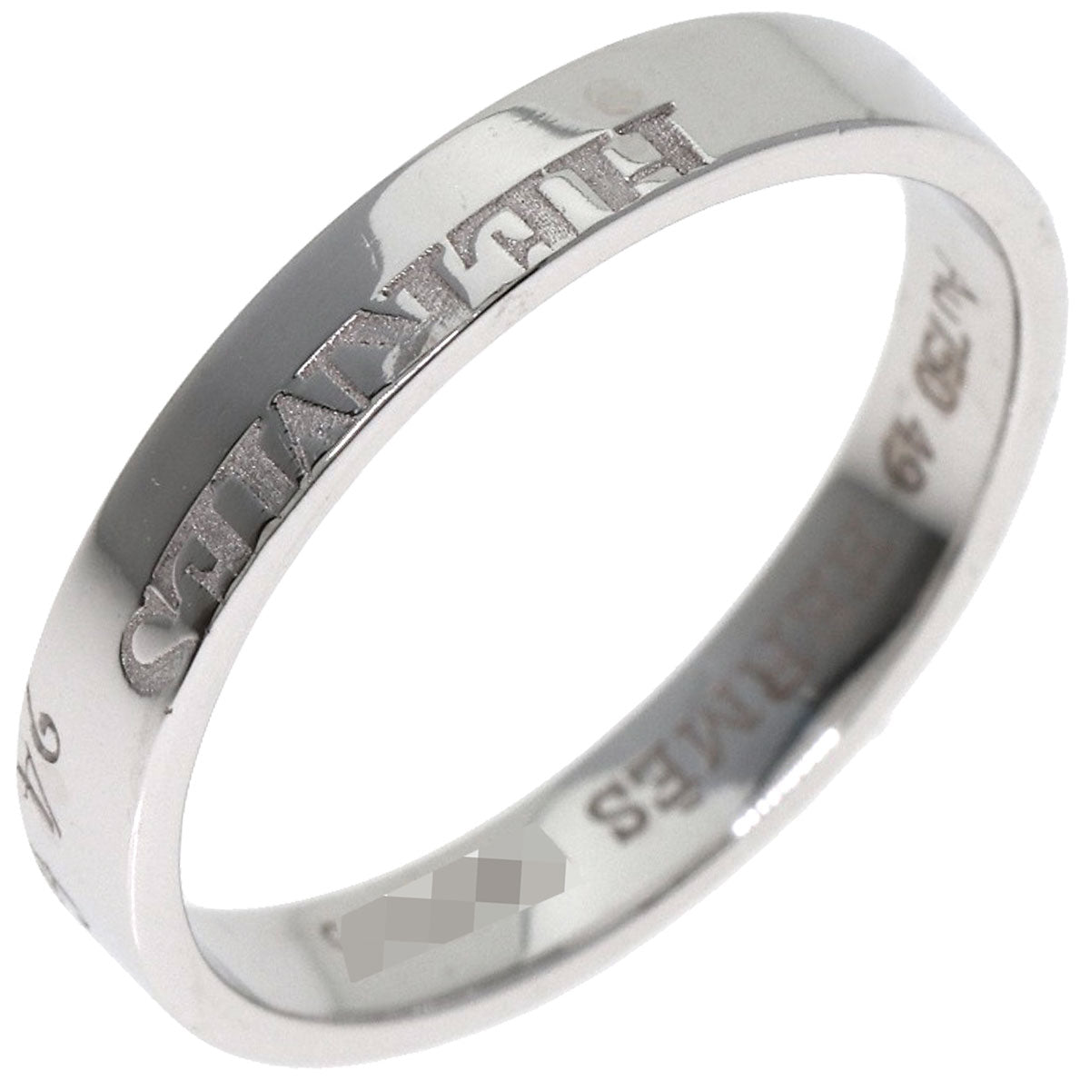 HERMES Ring K18WG Silver Wedding Band #49