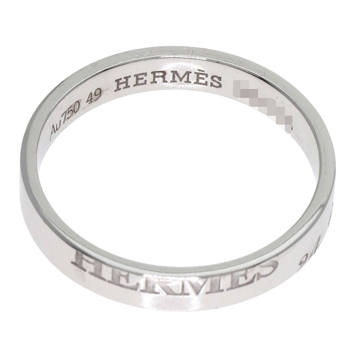 HERMES Ring K18WG Silver Wedding Band #49