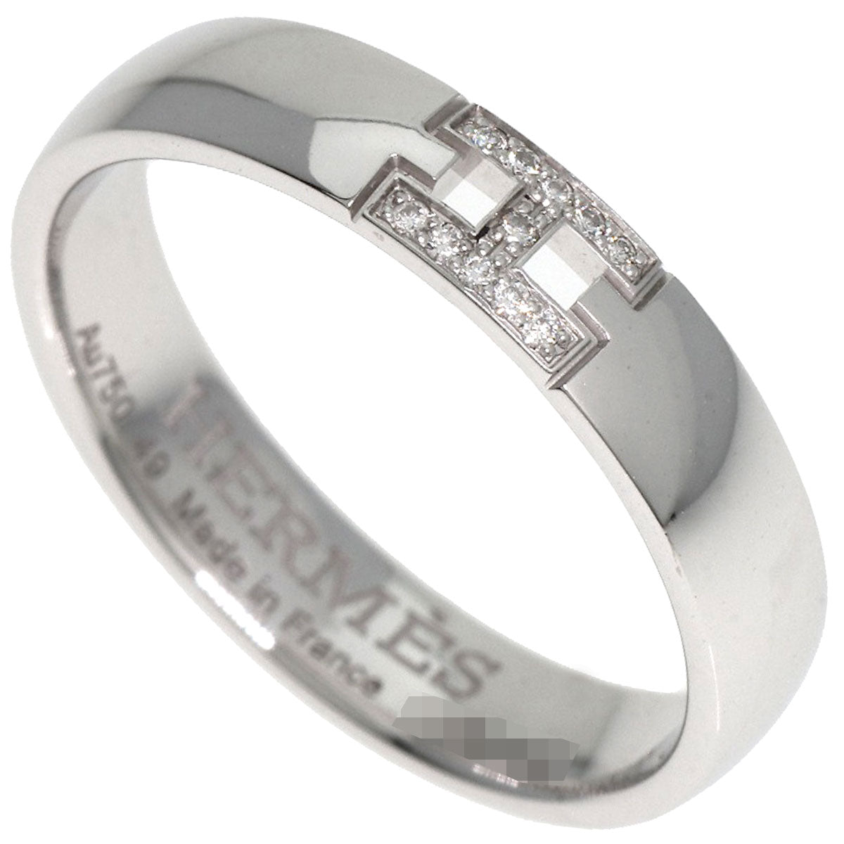 HERMES Ring K18WG Silver Ever Hercules Diamond #49