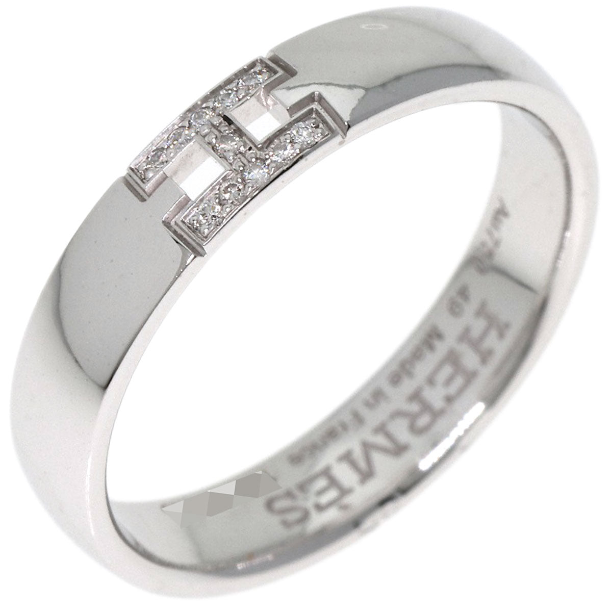 HERMES Ring K18WG Silver Ever Hercules Diamond #49