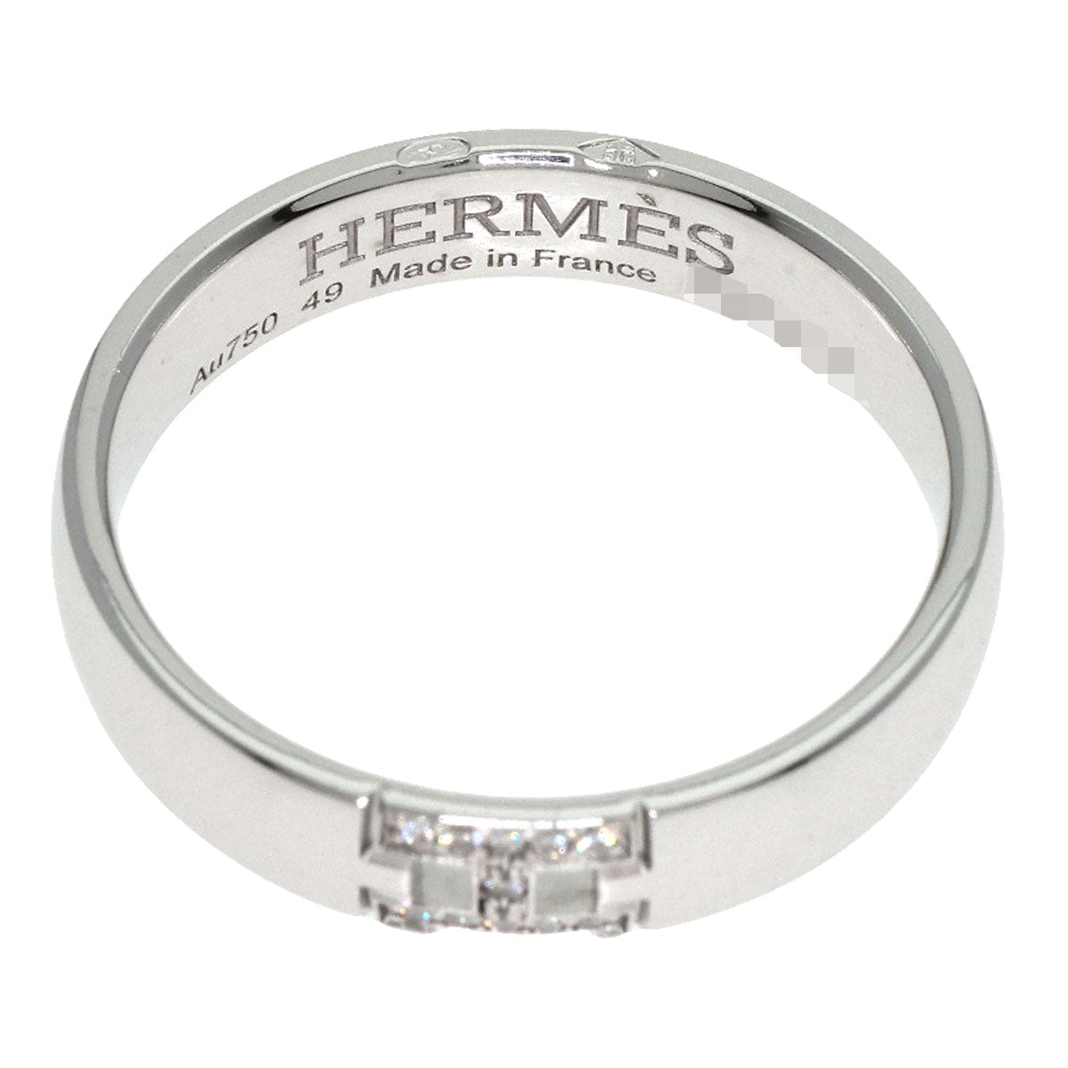 HERMES Ring K18WG Silver Ever Hercules Diamond #49