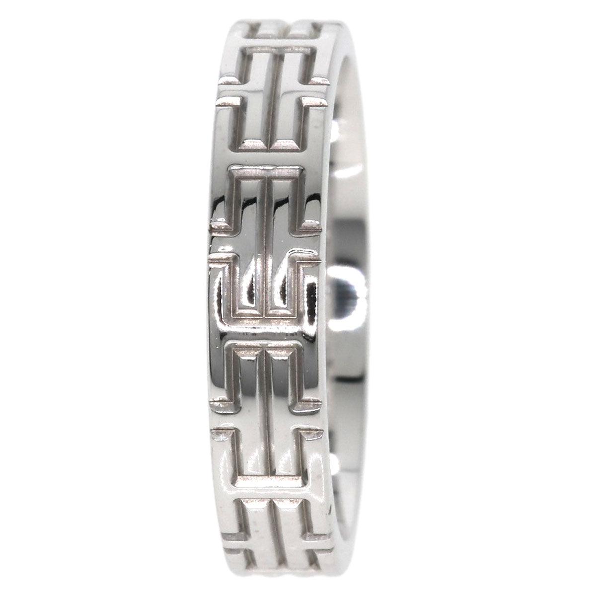HERMES Ring K18WG Silver Kilim #46