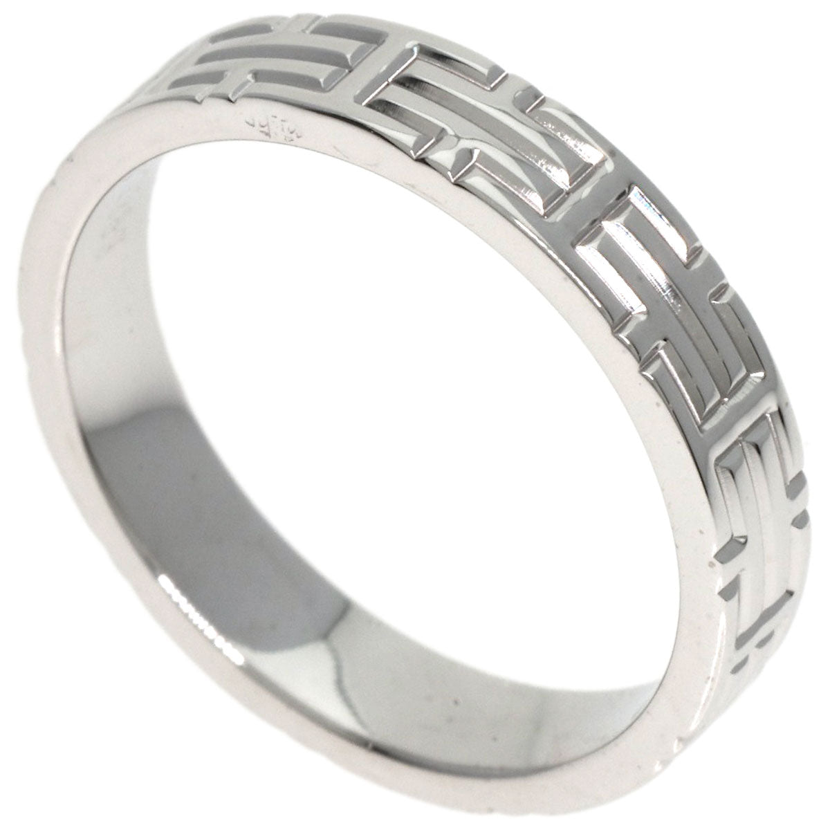 HERMES Ring K18WG Silver Kilim #48