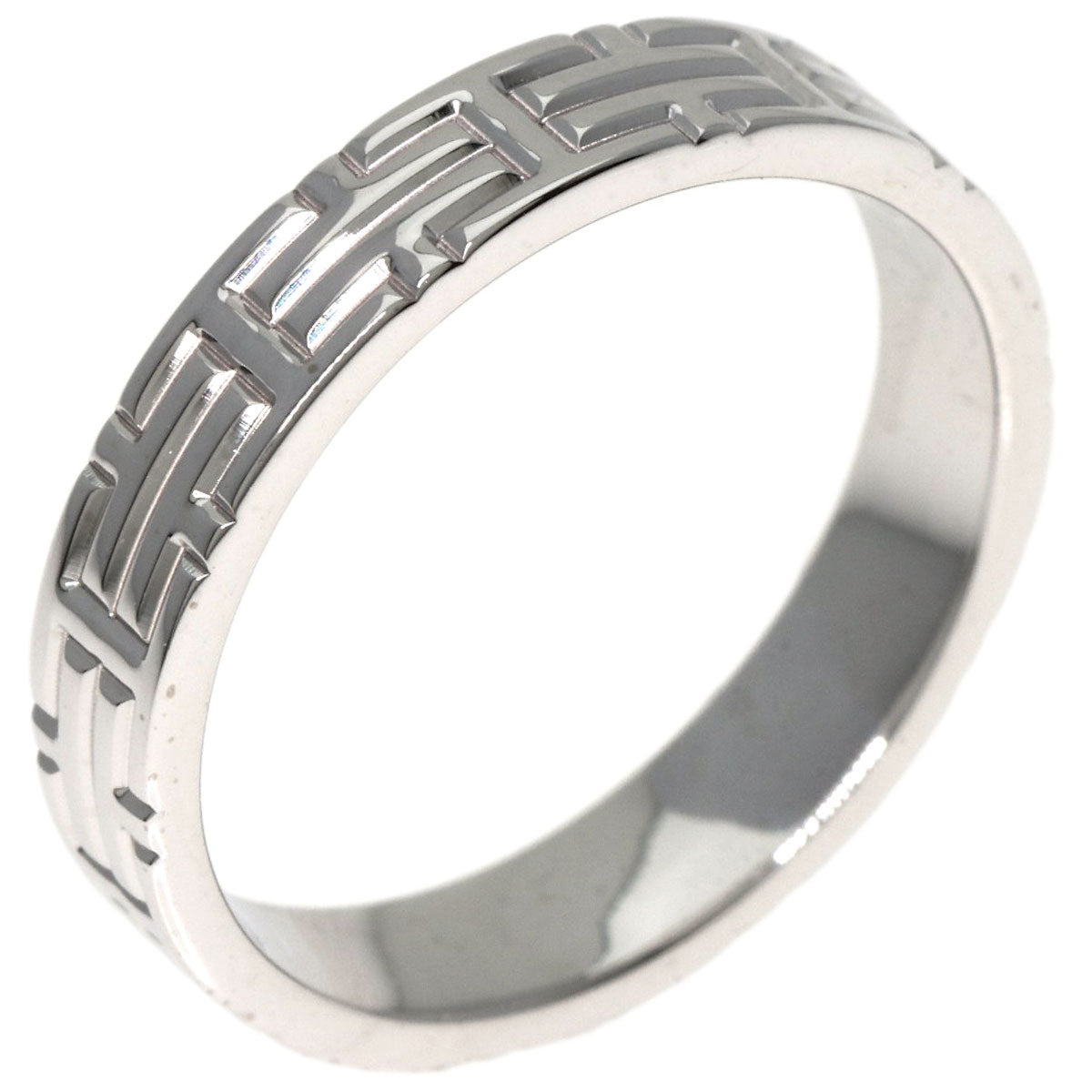 HERMES Ring K18WG Silver Kilim #48