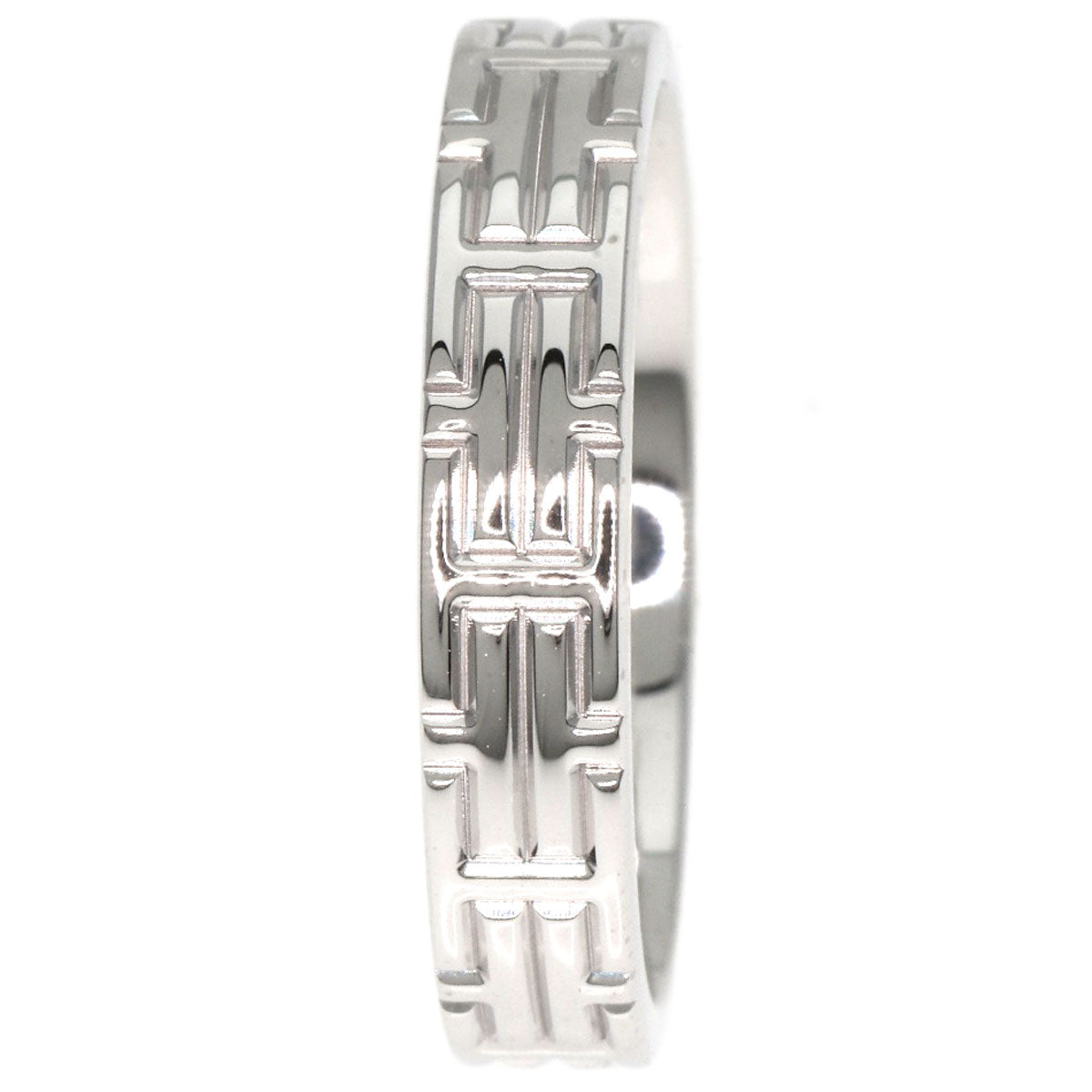 HERMES Ring K18WG Silver Kilim #48