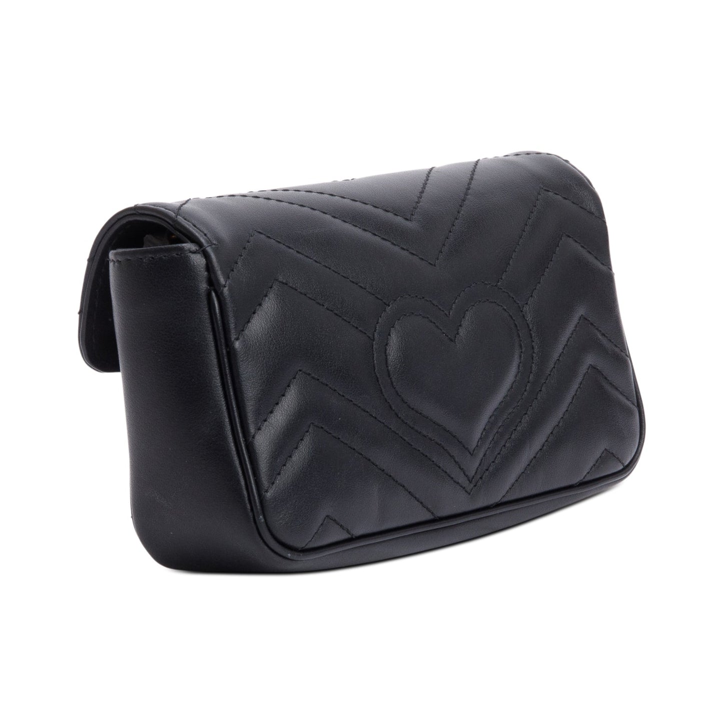 Gucci Black GG Marmont Matelasse Leather Super Mini Bag