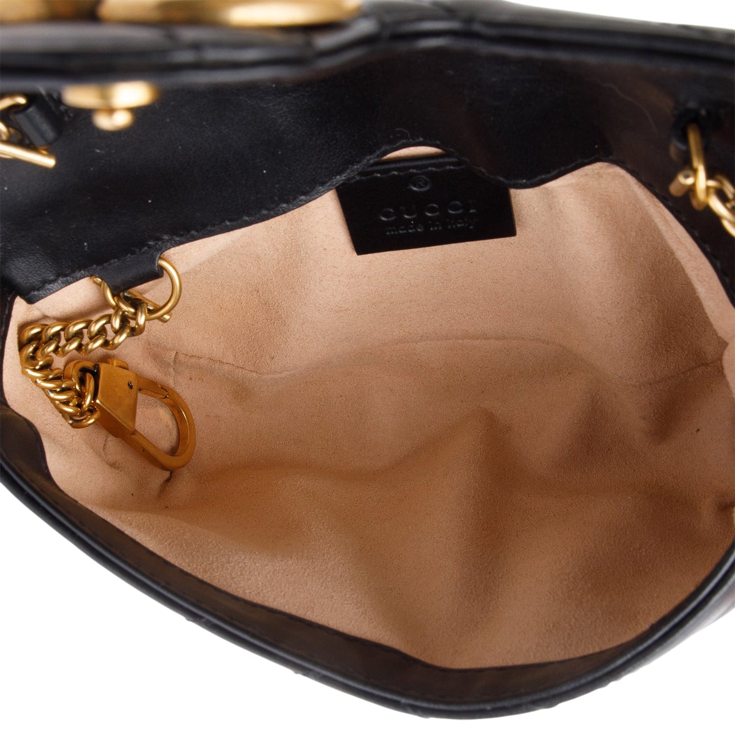 Gucci Black GG Marmont Matelasse Leather Super Mini Bag