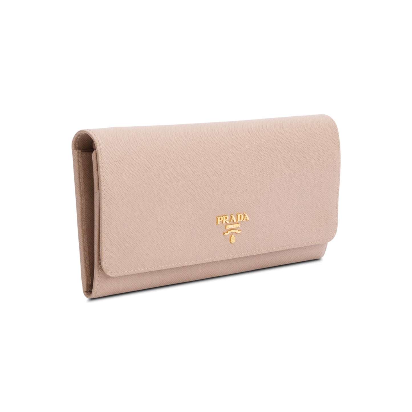 Prada Beige Saffiano Metal Continental Wallet on Chain