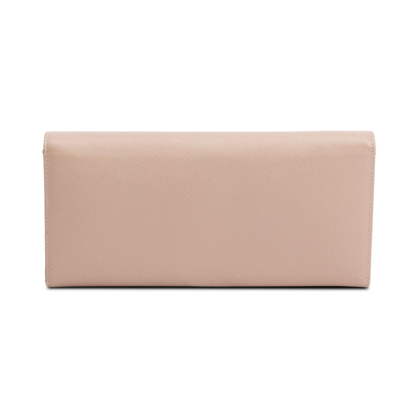 Prada Beige Saffiano Metal Continental Wallet on Chain