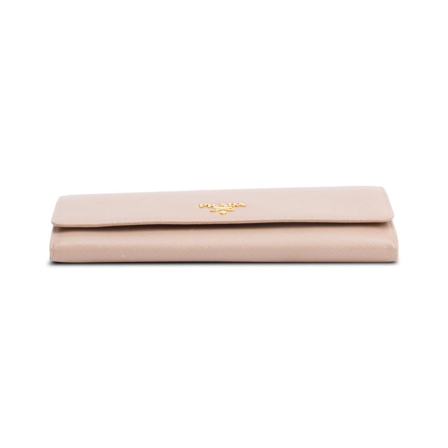 Prada Beige Saffiano Metal Continental Wallet on Chain