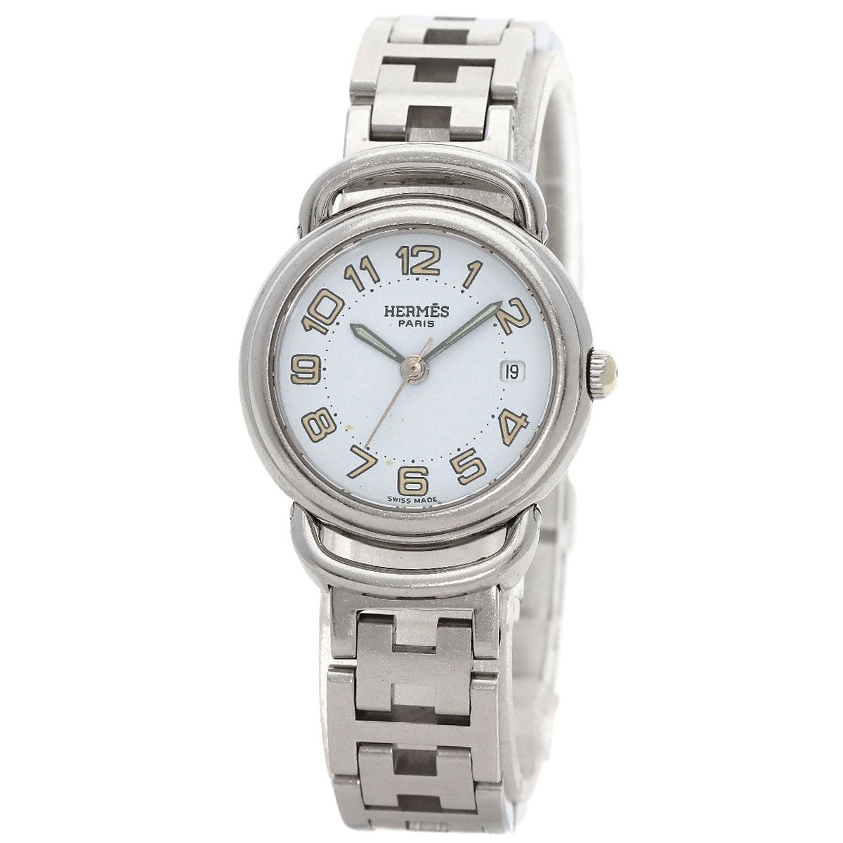 HERMES Watches Quartz PU2.210 Stainless Steel , Stainless Steel Silver Pullman blue dial Women