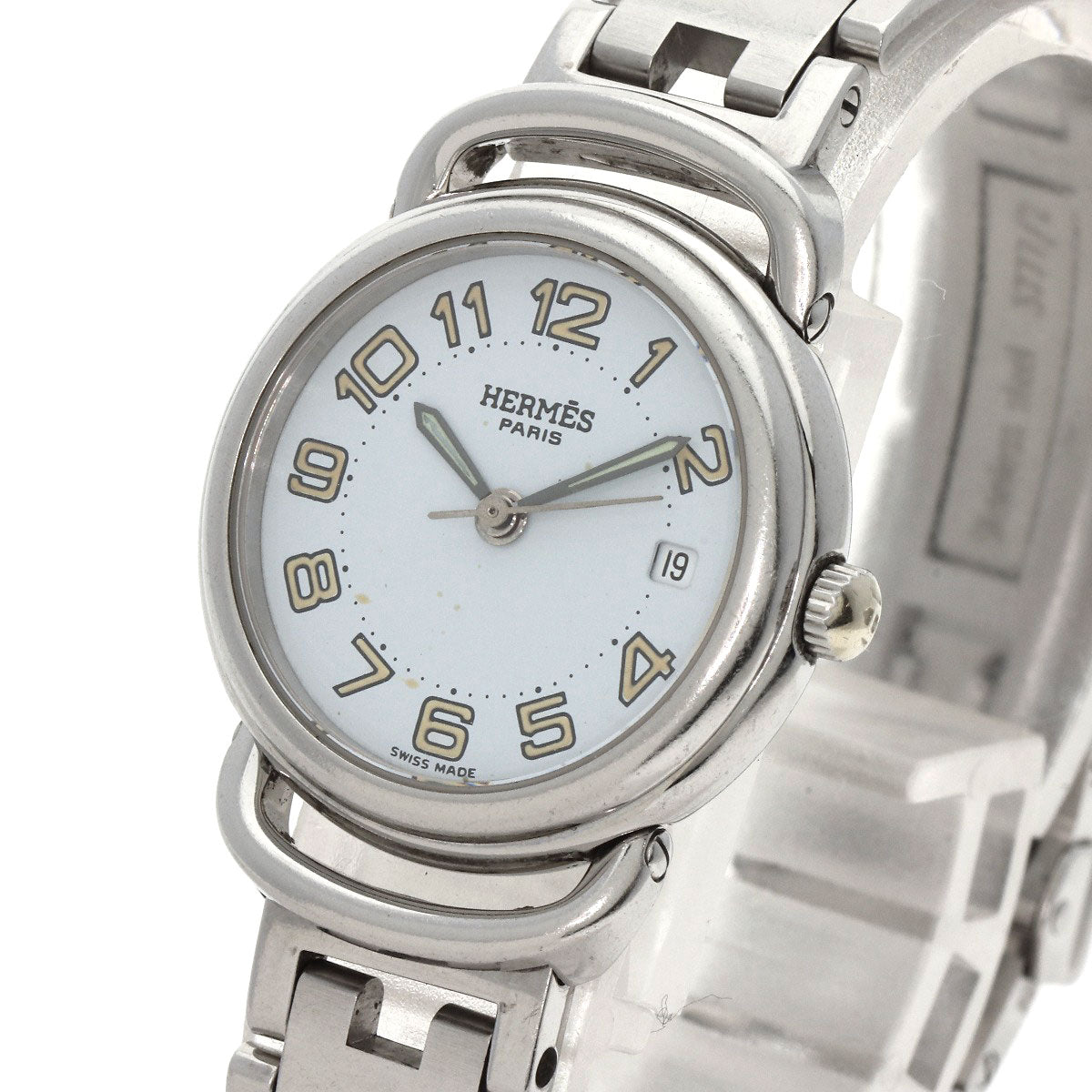 HERMES Watches Quartz PU2.210 Stainless Steel , Stainless Steel Silver Pullman blue dial Women