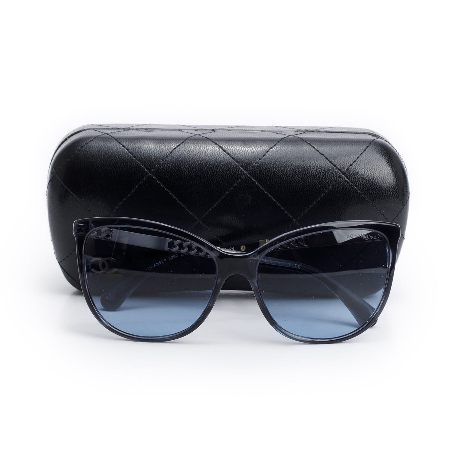 Chanel 5352 Black Acetate Chain Accent Butterfly Sunglasses