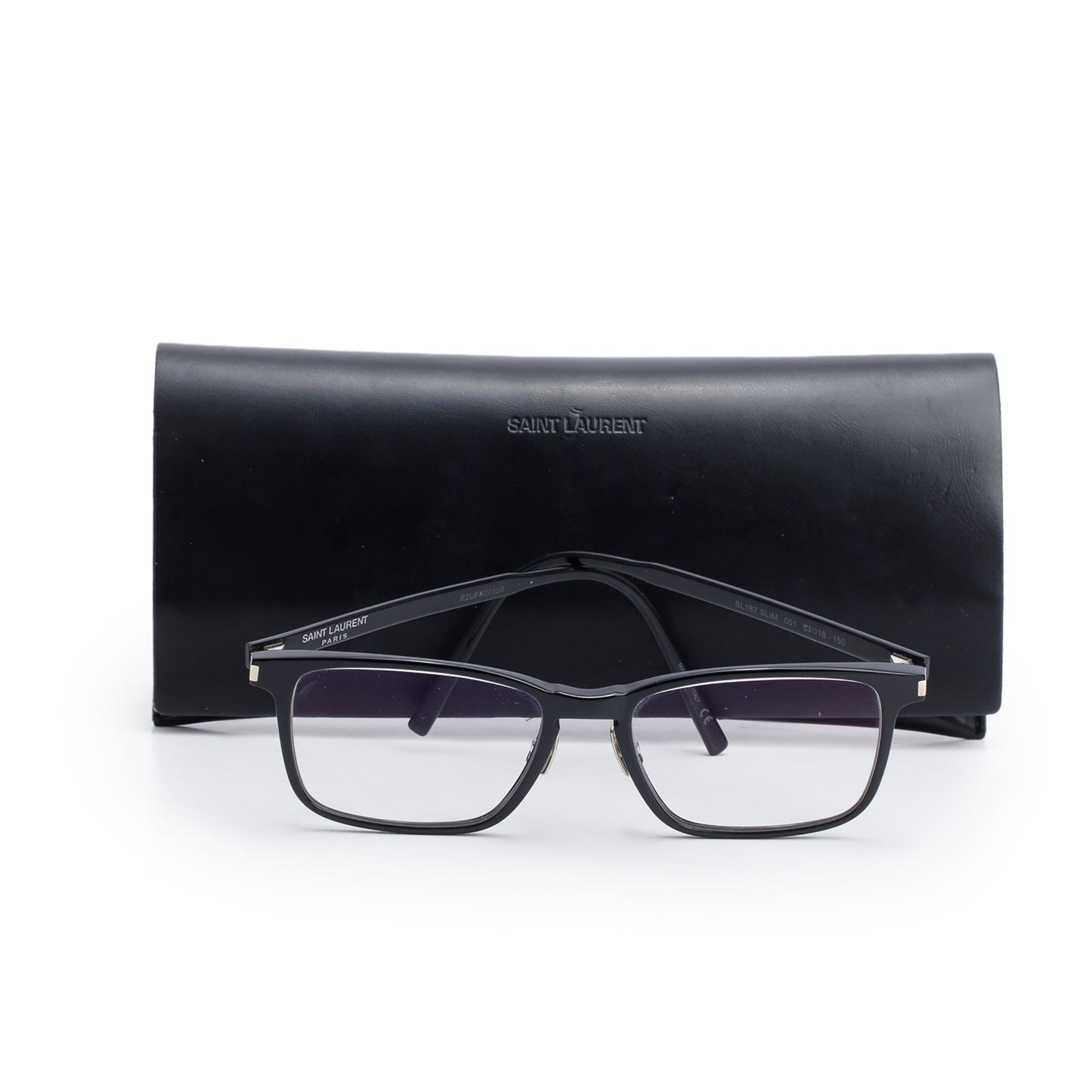 Saint Laurent Black Metal SL 187 Slim Eyeglasses