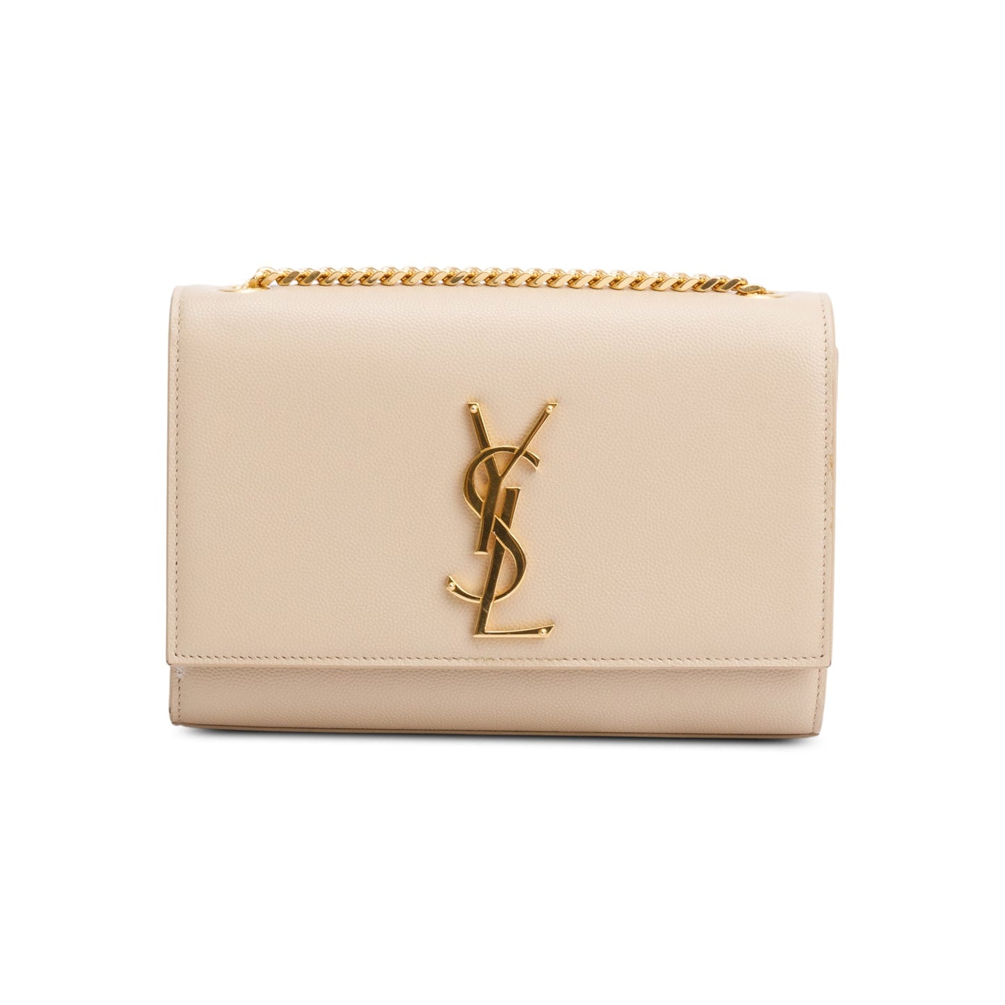 Saint Laurent Nude Grain De Poudre Leather Small Monogram Kate Bag