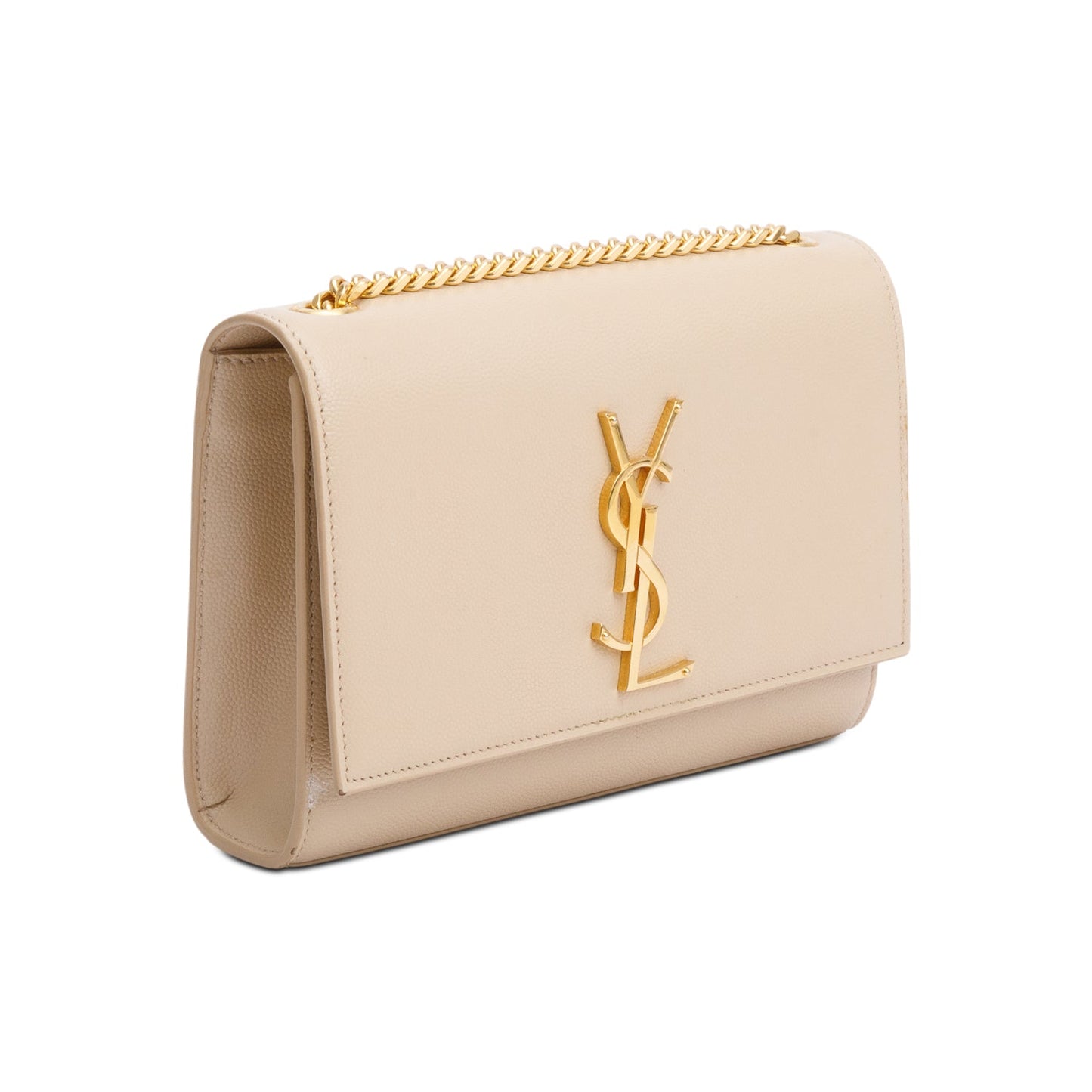 Saint Laurent Nude Grain De Poudre Leather Small Monogram Kate Bag