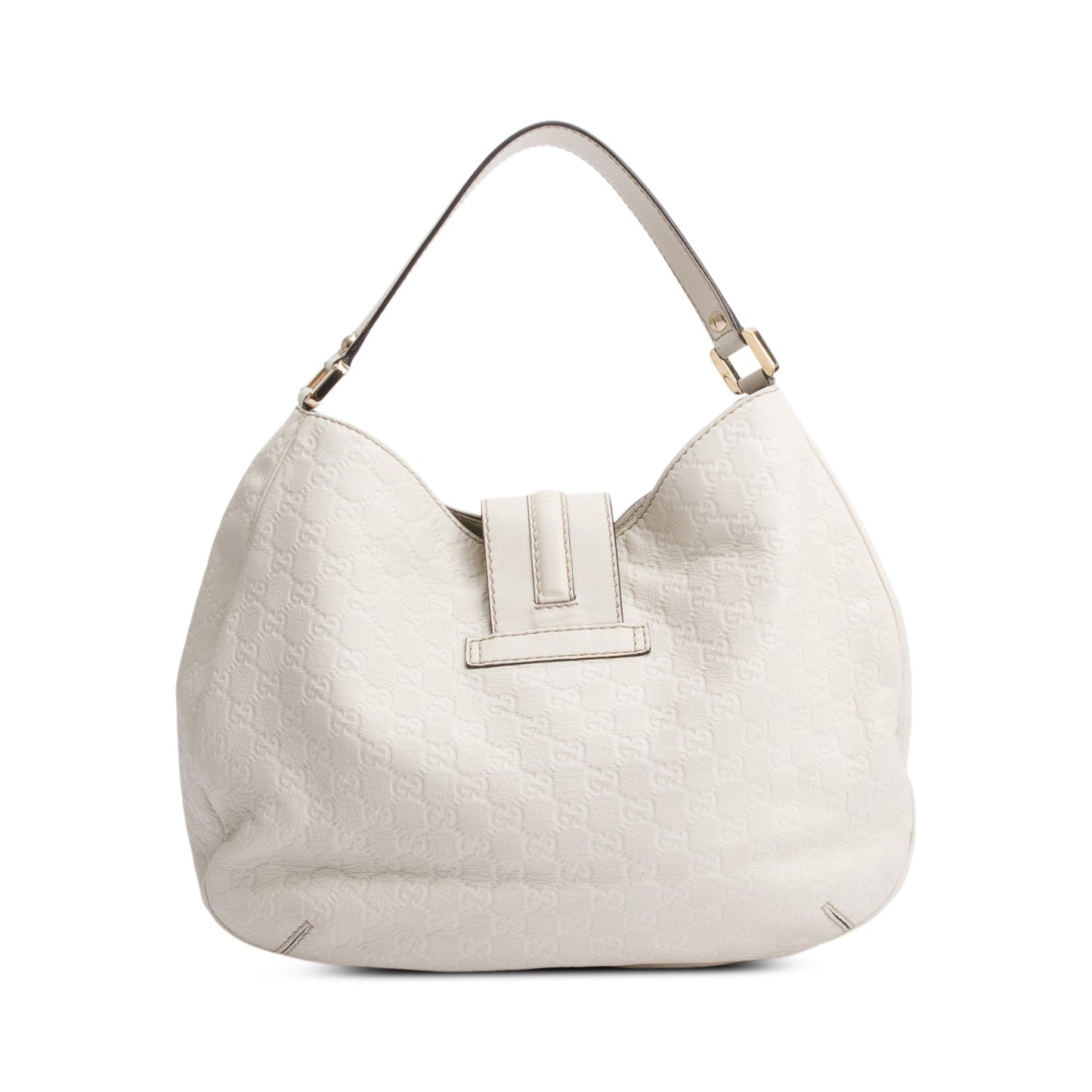 Gucci White Signature Leather Large New Ladies Hobo Bag