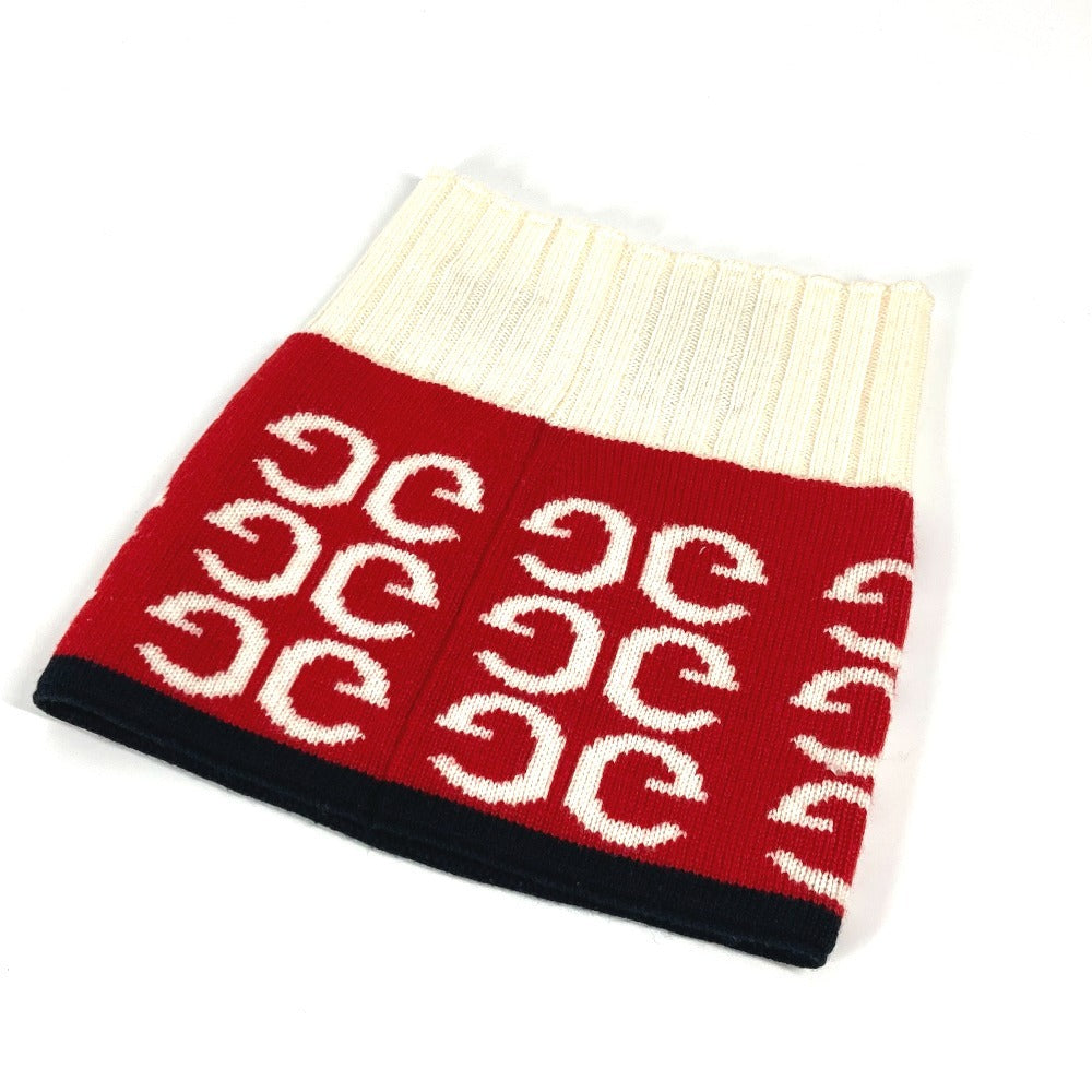 GUCCI Scarf wool Red logo neck warmer unisex(Unisex)