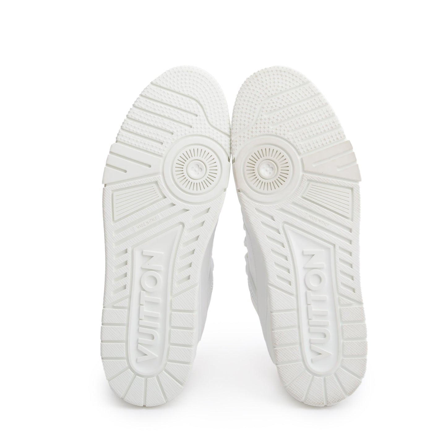 Louis Vuitton 2022 White Calfskin Leather Trainer Sneakers, Size 8