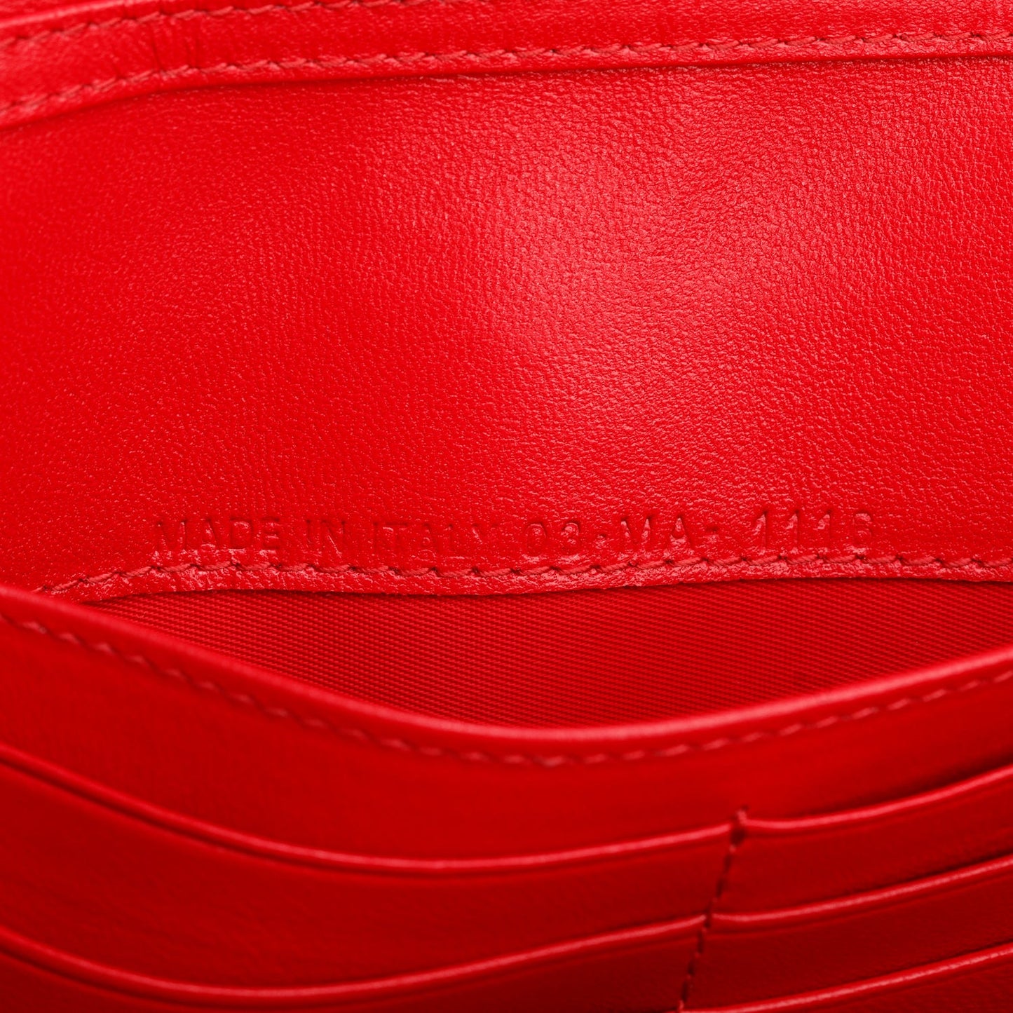 Christian Dior Red Grained Calfskin Leather Diorama Croisiere Wallet on Chain