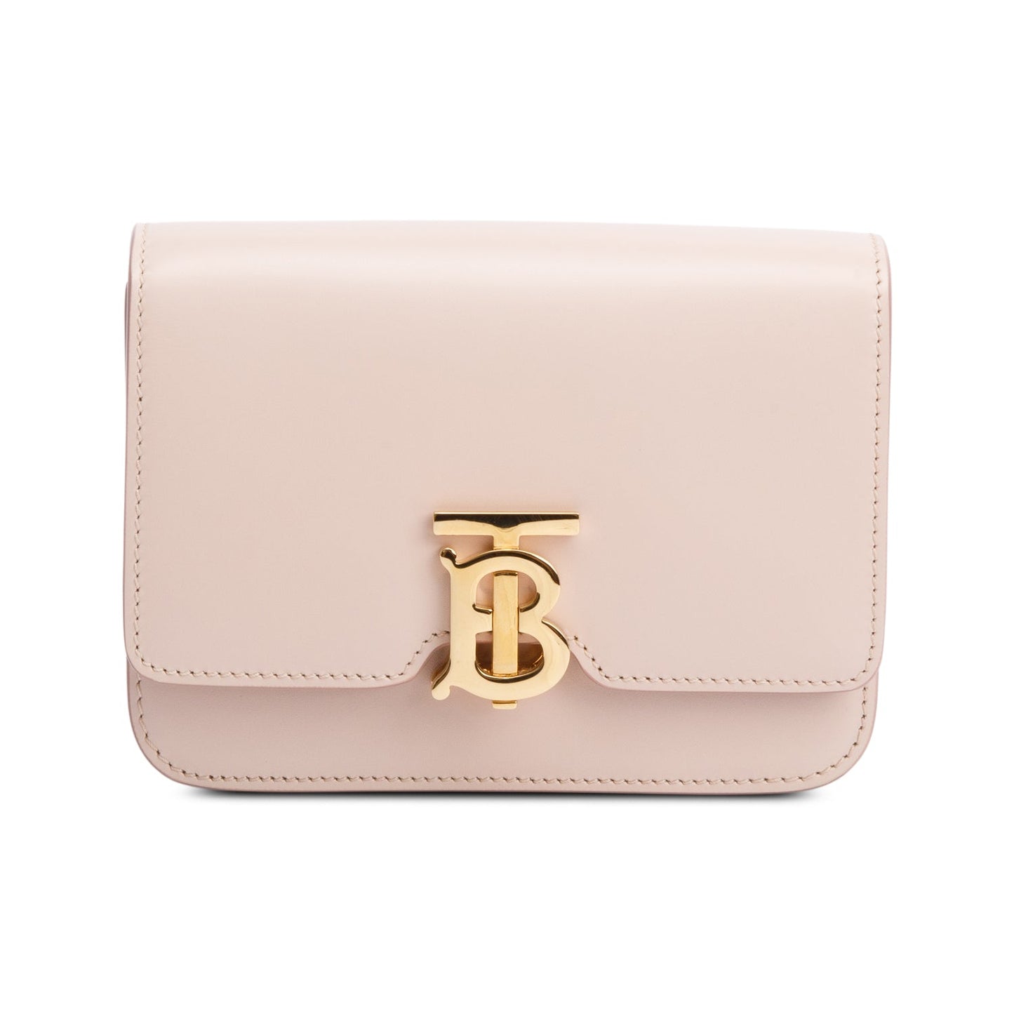 Burberry 2022 Pink Smooth Calfskin Leather Small  TB Crossbody Bag