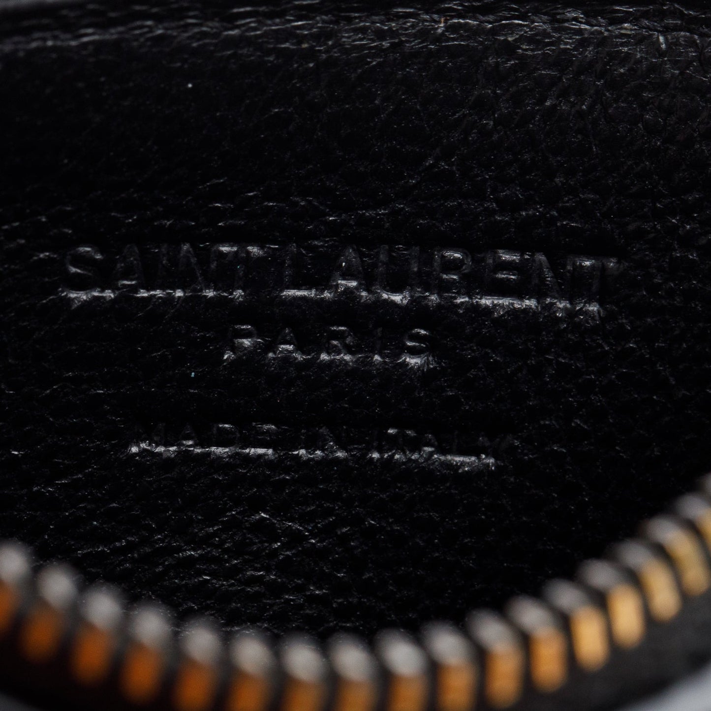 Saint Laurent Black Camouflage Calfskin Leather Fragments Zipped Card Case