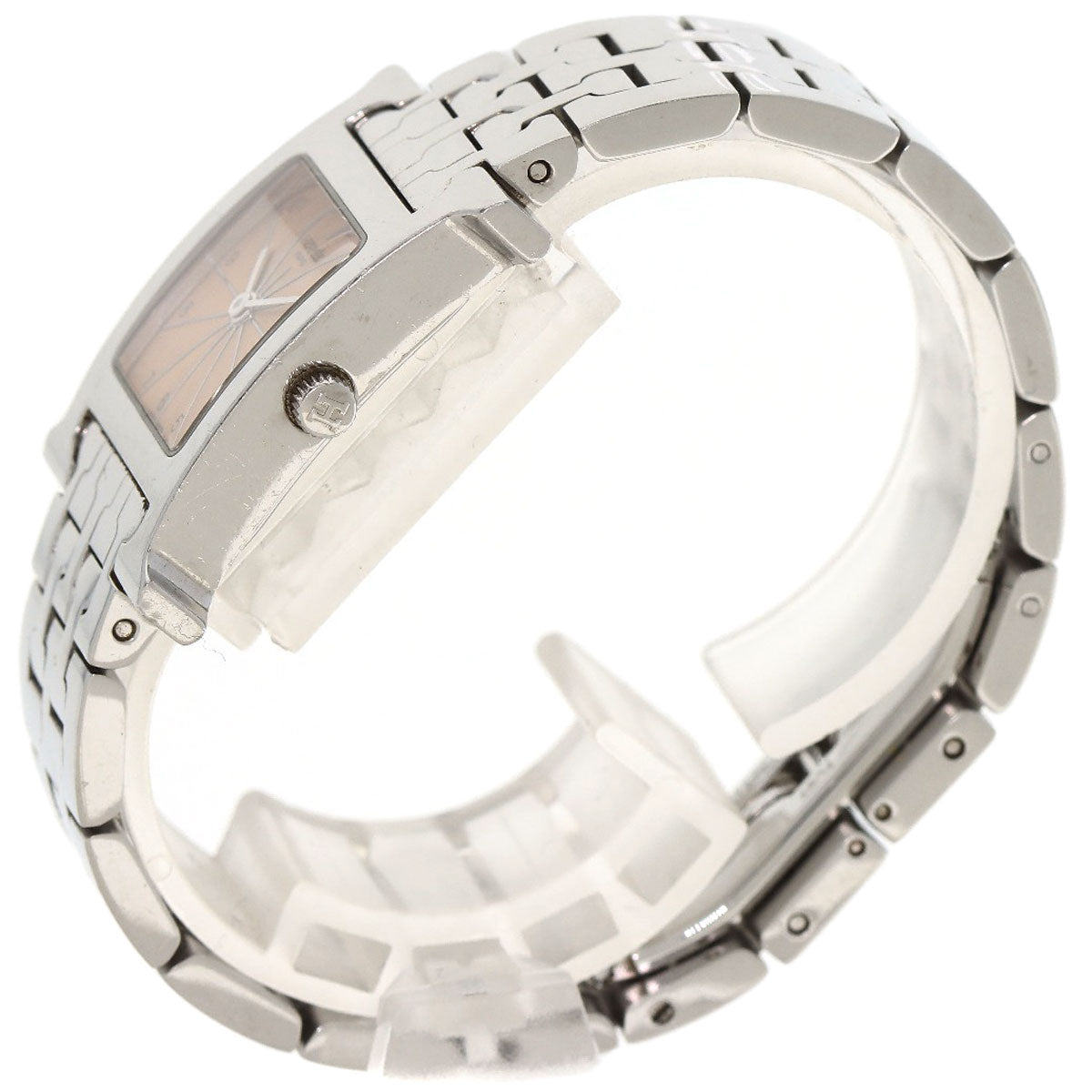 HERMES Watches Quartz HH1.210 Stainless Steel Silver H watch Orange dial Women