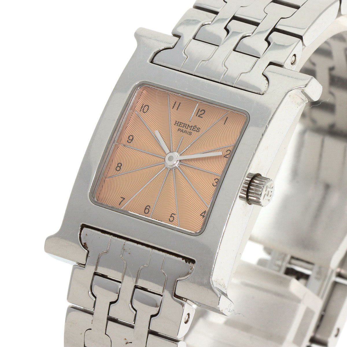 HERMES Watches Quartz HH1.210 Stainless Steel Silver H watch Orange dial Women