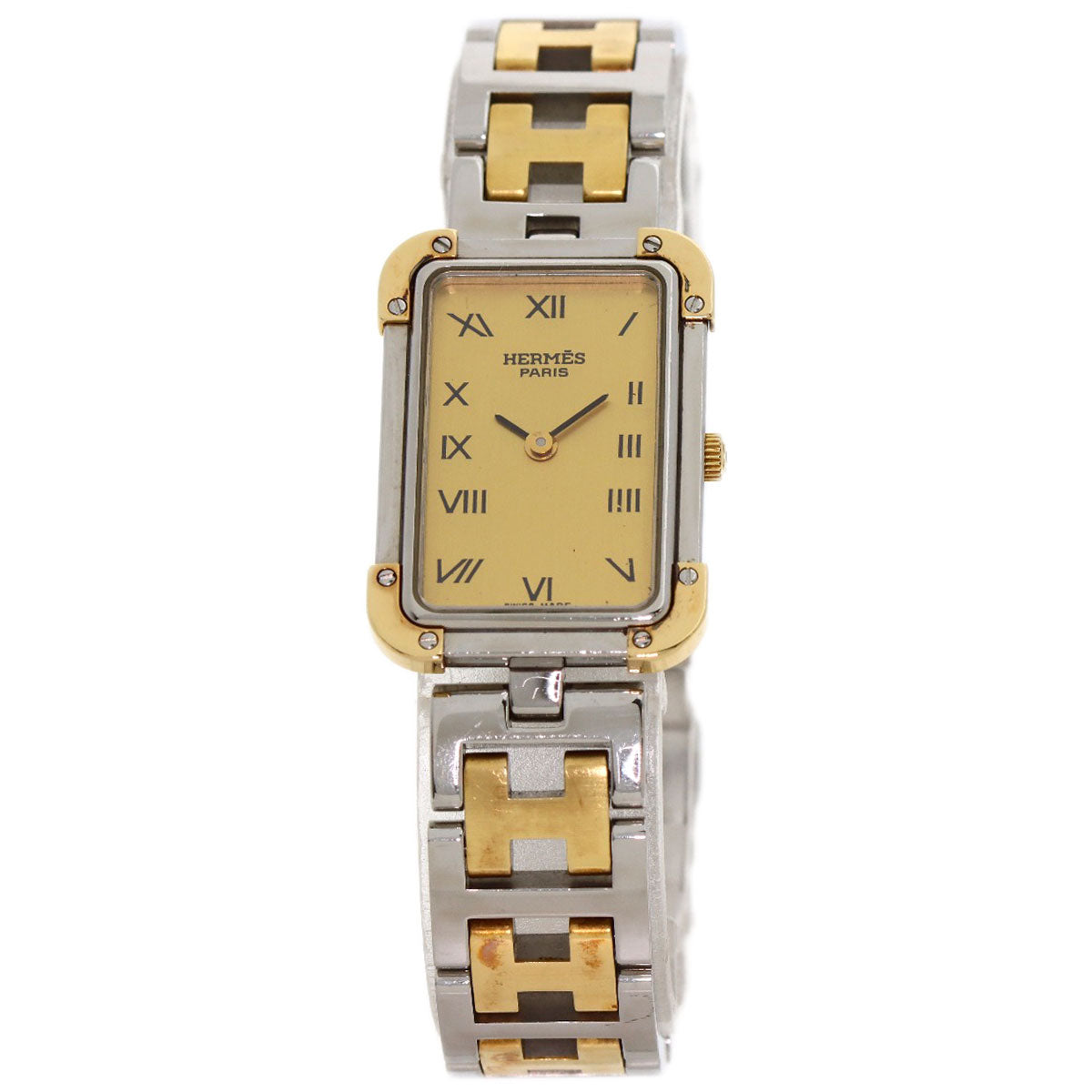 HERMES Watches Quartz CR1.220 Stainless Steel , SSxGP gold Clojure Champagne Gold dial Women