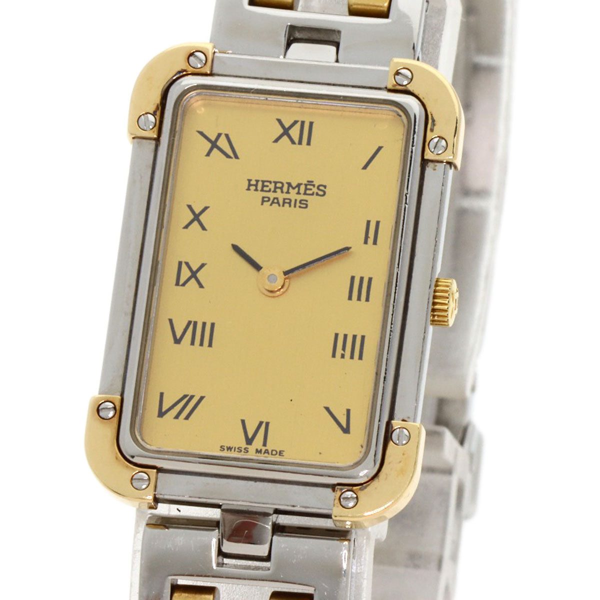 HERMES Watches Quartz CR1.220 Stainless Steel , SSxGP gold Clojure Champagne Gold dial Women