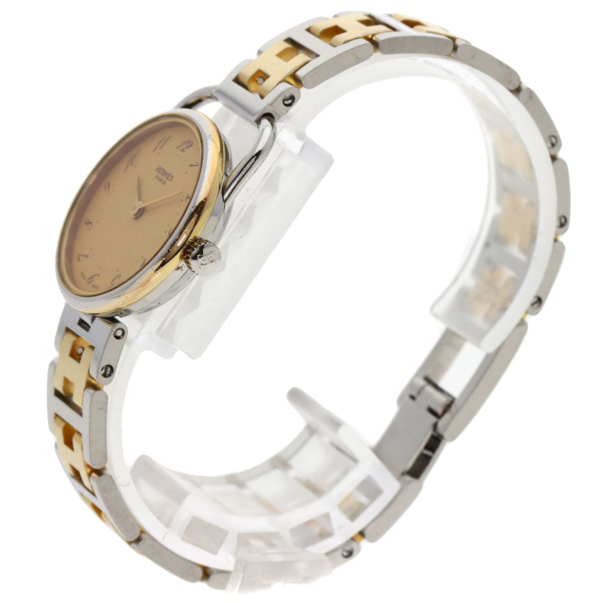 HERMES Watches Quartz Stainless Steel , SSxGP Silver Arceau gold dial Women