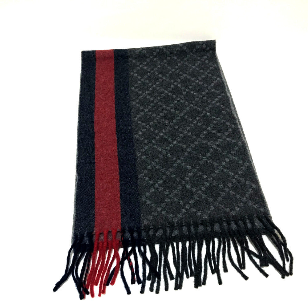 GUCCI Scarf 333019 wool Gray type Tag present Sherry line unisex(Unisex)