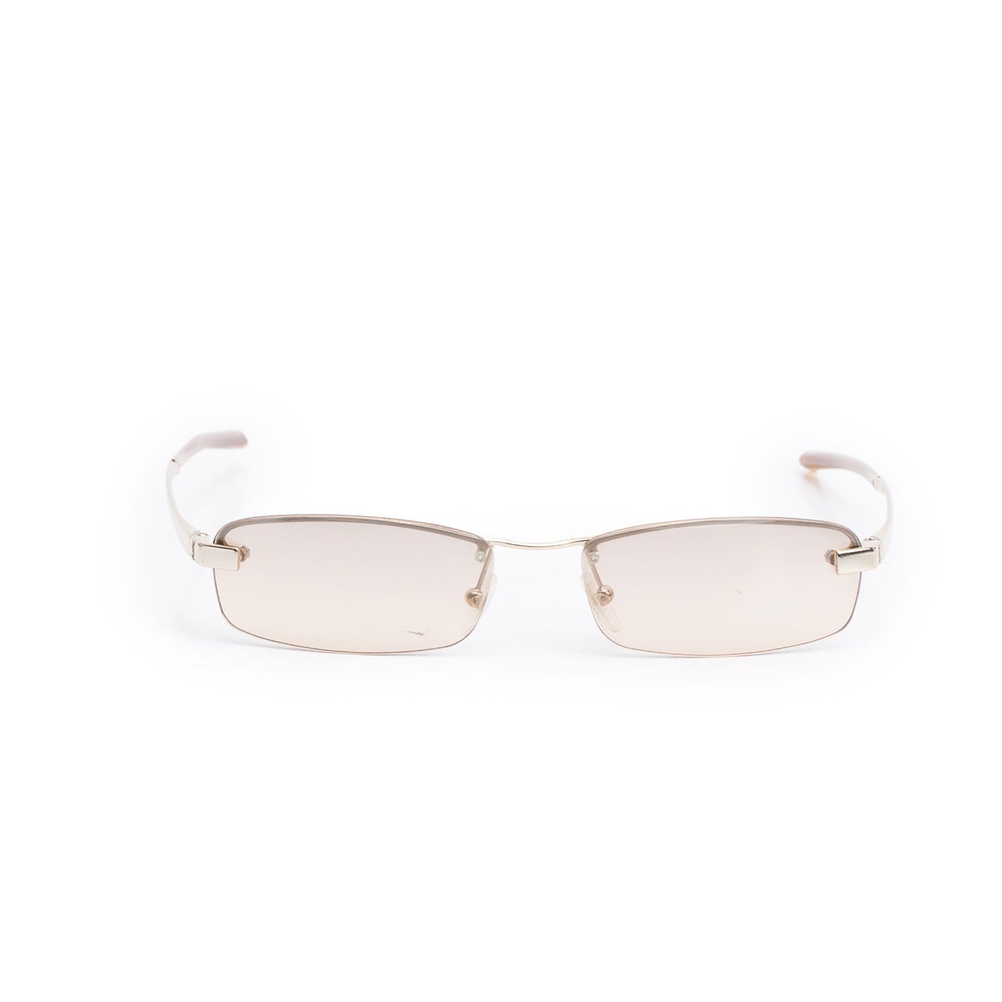 Saint Laurent Gold Tone YSL 2050/S Rimless Rectangular Sunglasses