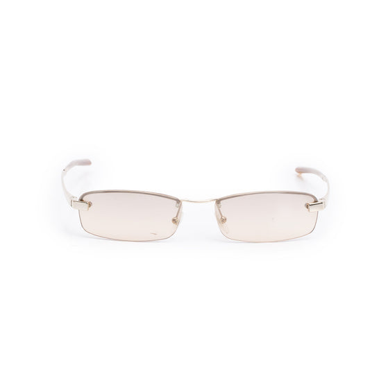 Saint Laurent Gold Tone YSL 2050/S Rimless Rectangular Sunglasses