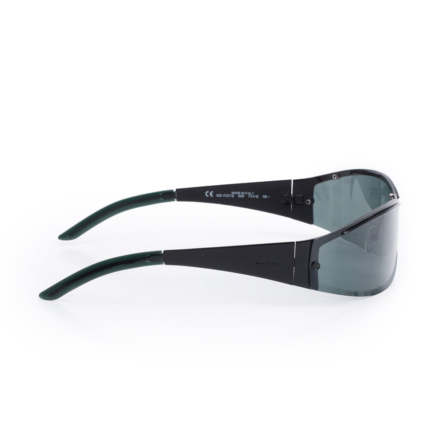 Gucci GG1727/S Black Metal Rectangular Shield Sunglasses
