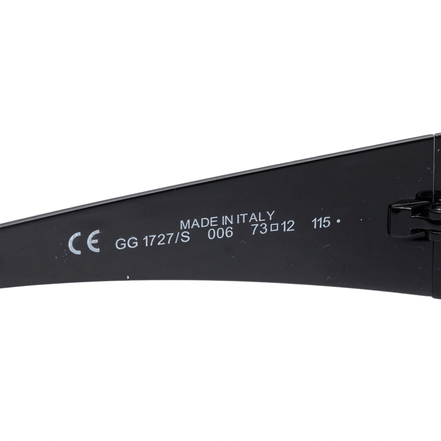 Gucci GG1727/S Black Metal Rectangular Shield Sunglasses