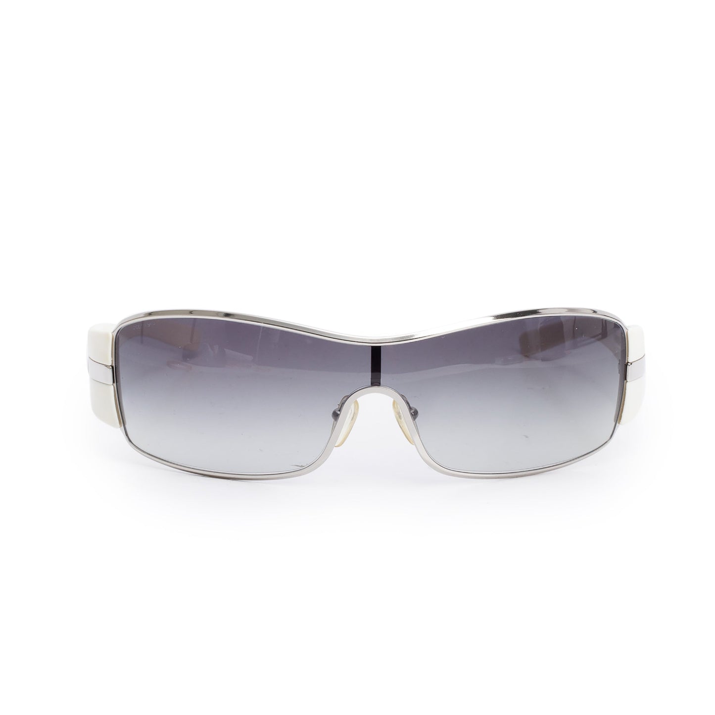 Prada SPR 56H White Acetate Linea Rosa Shield Sunglasses