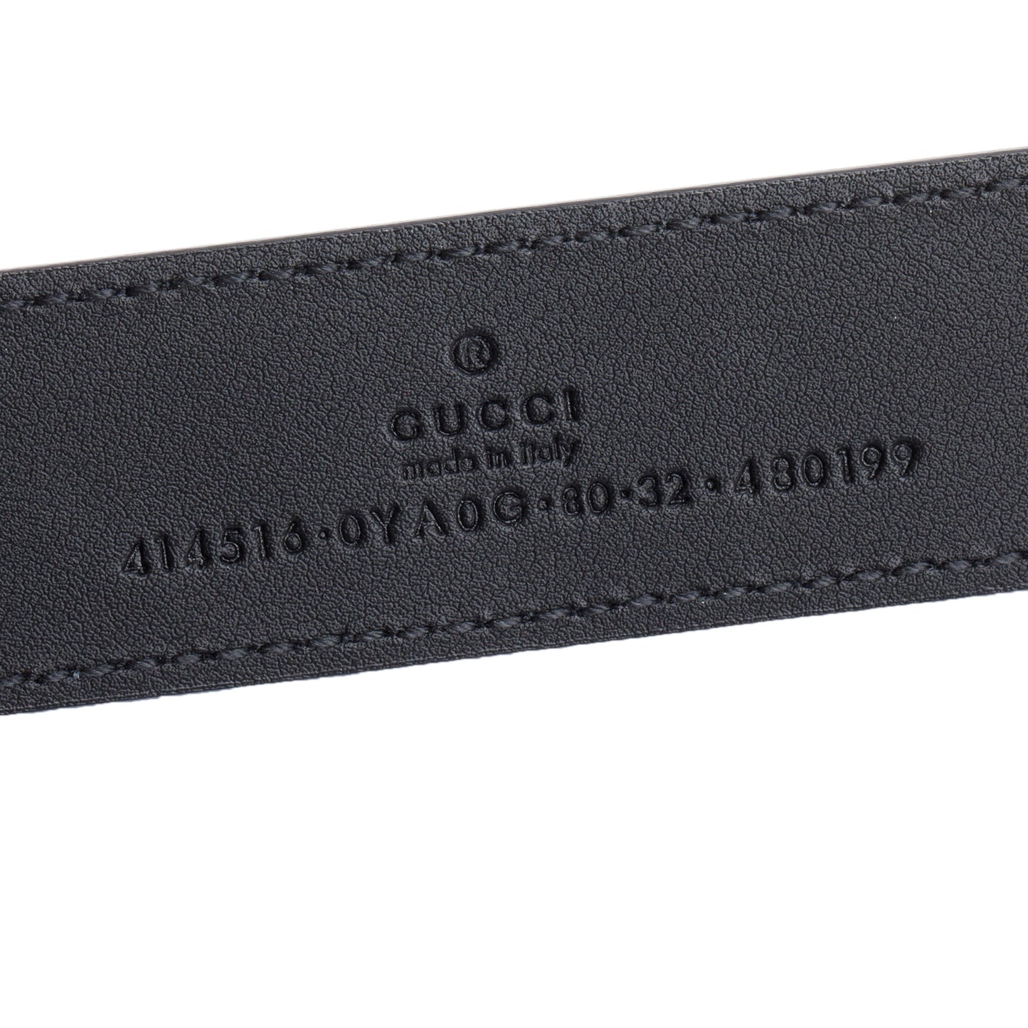 Gucci Black Leather GG Marmont Thin Belt, 80 32