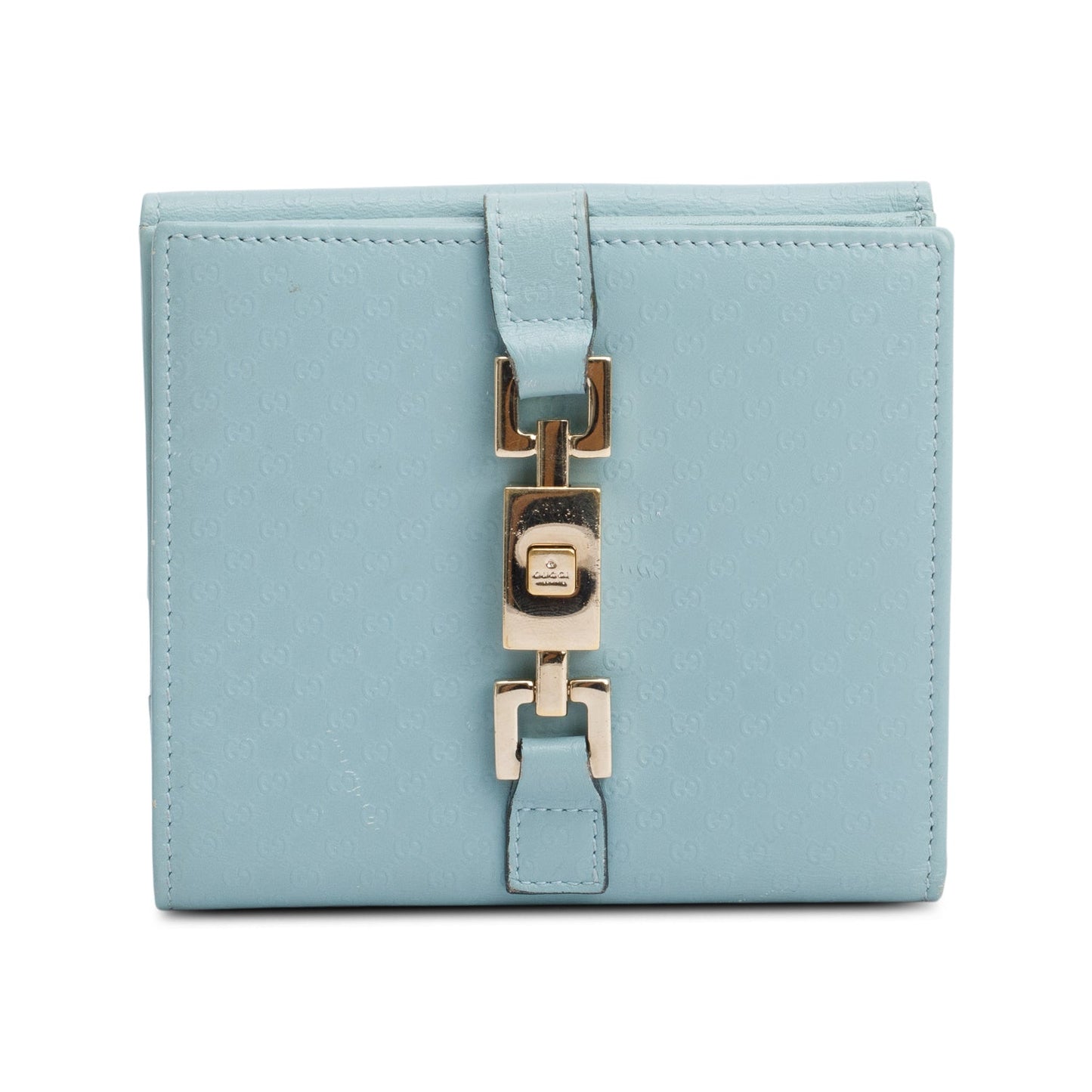 Gucci Blue Microguccissima Leather Jackie Compact Wallet