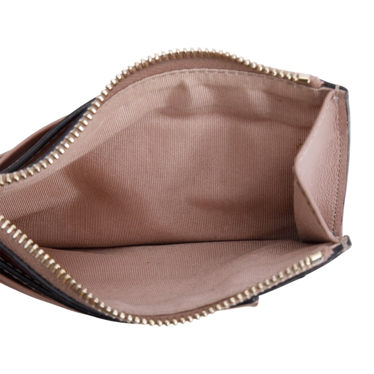 Valentino Beige Calfskin Leather Rockstud Zipped Card Holder Wallet