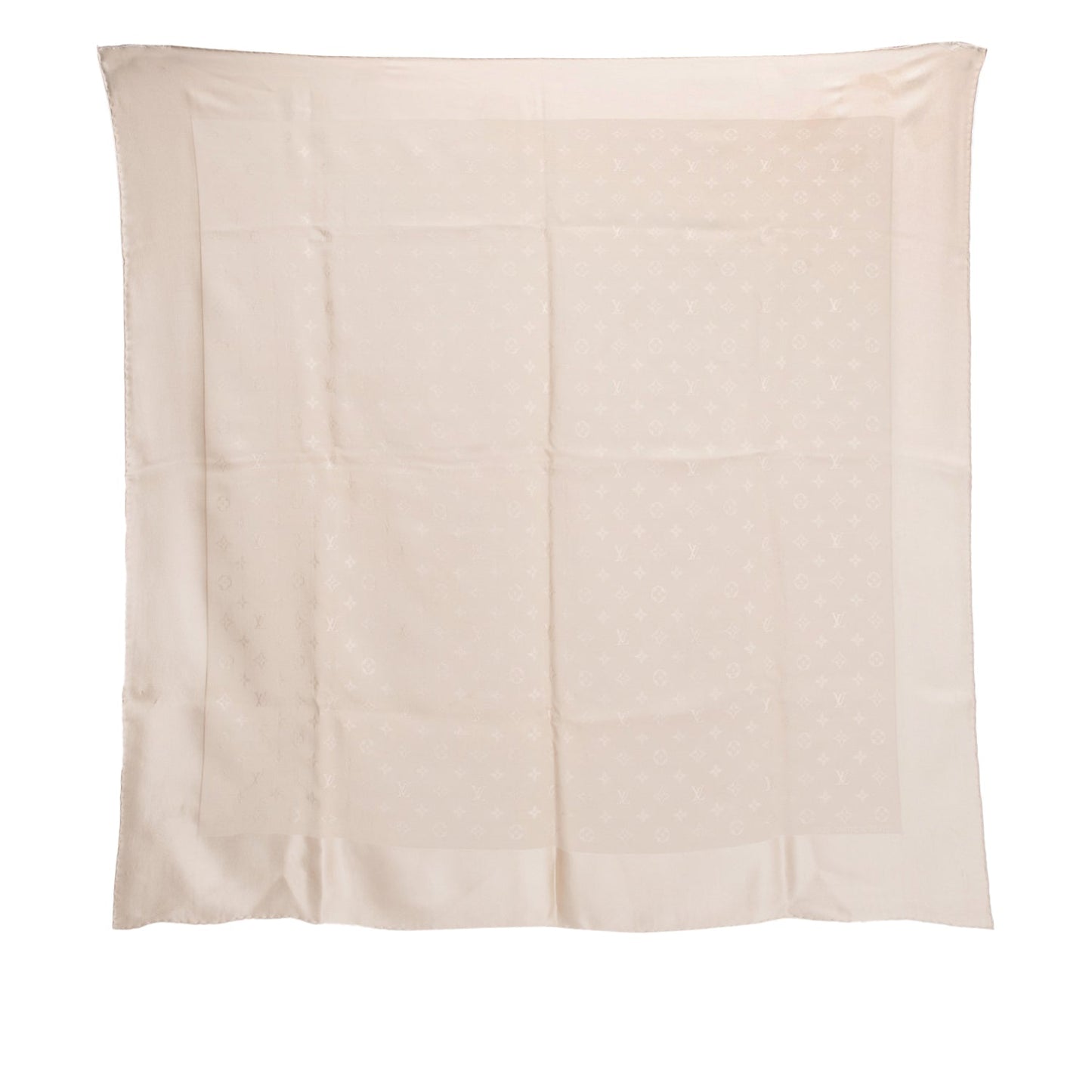 Louis Vuitton Beige Monogram Square Silk Scarf